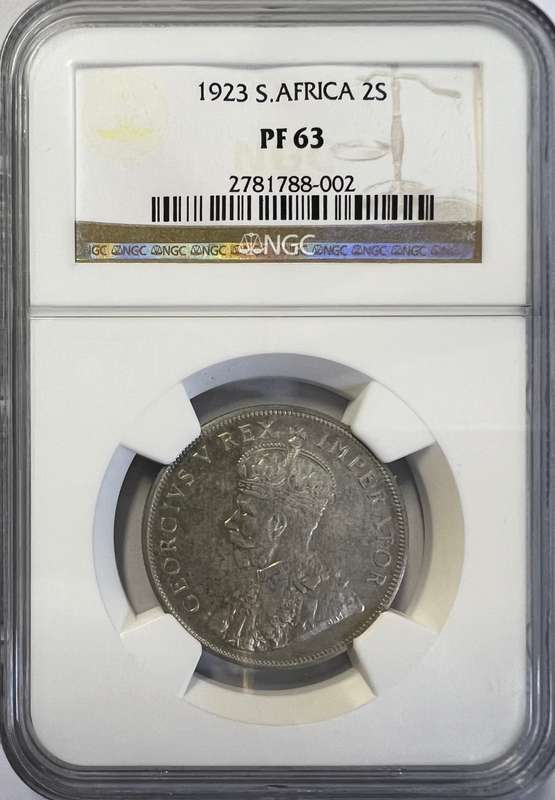 1923 South Africa 2 Shillings PF 63