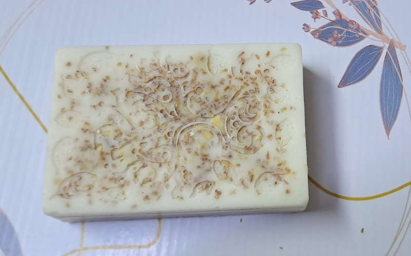 Natural non-toxic soap with oat milk and rolled oats soap