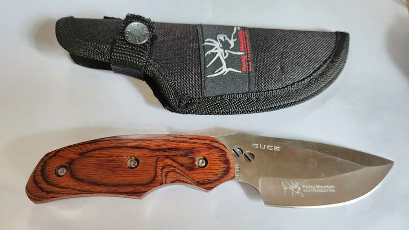 BUCK 480 HUNTING KNIFE WITH SHEATH - ROCKY MOUNTAIN ELK FOUNDATION