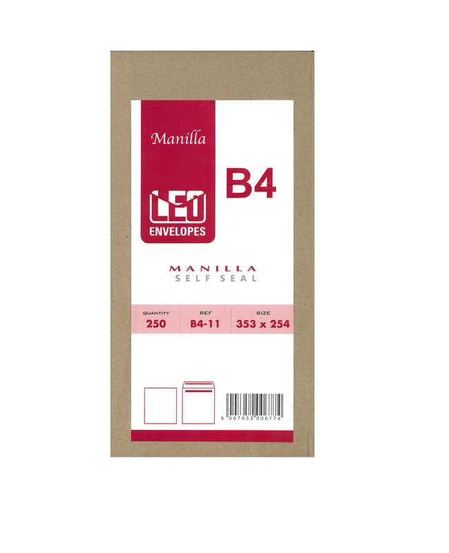 Leo B4W B4 Envelope (Set of 250, Brown)