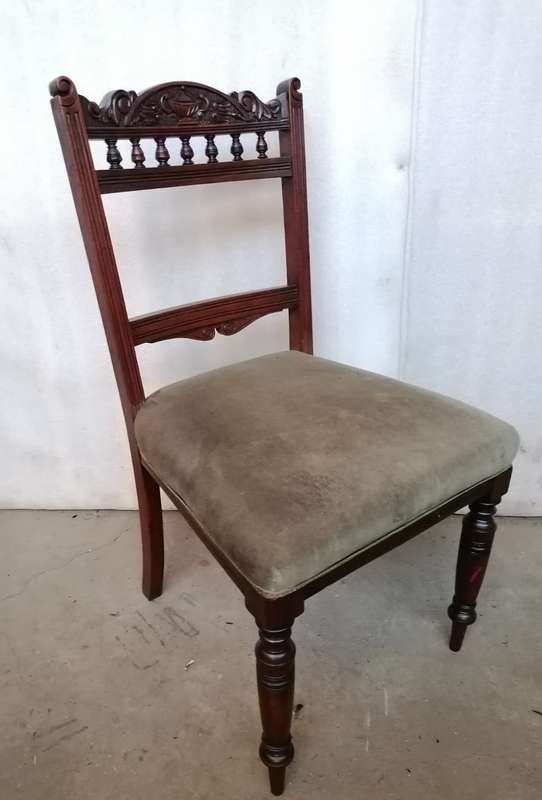 Six Beautifully Carved Walnut Edwardian chairs