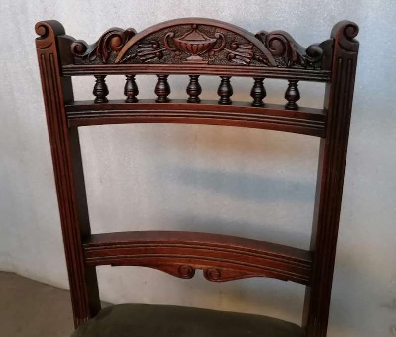 Six Beautifully Carved Walnut Edwardian chairs