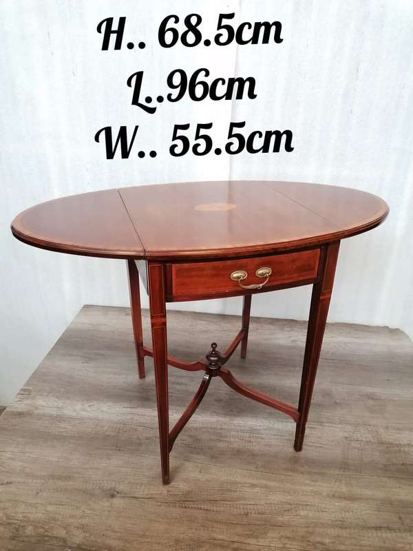 MAHOGANY SHERATON REVIVAL PEMBROKE TABLE