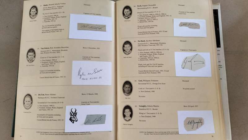 A Statistical History Of Springbok Rugby Includes 185 Genuine Boks Signature Cards