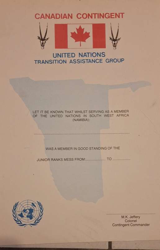 Canadian Contingent Namibia UNTAG LOT
