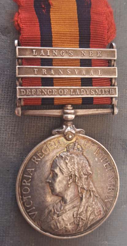 Boer War - Q.S.A. Medal (Def. of. Ladysmith) - Border Mounted Rifles`
