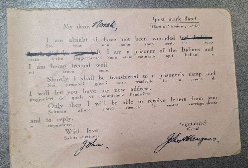 WW2 RAND LIGHT INFANTRY (RLI) POW MEDAL GROUP ,PAPERS & DOG TAG