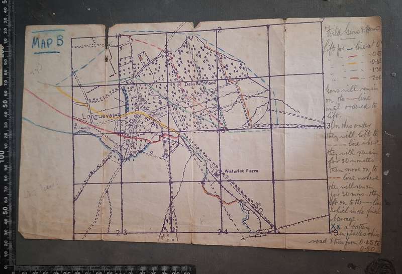 ORIGINAL WW1 SOUTH AFRICAN DELVILLE WOOD COMBAT MAP