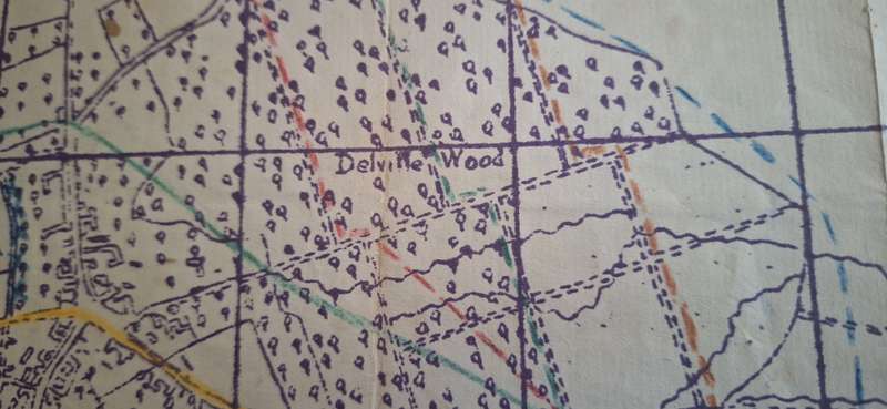 ORIGINAL WW1 SOUTH AFRICAN DELVILLE WOOD COMBAT MAP
