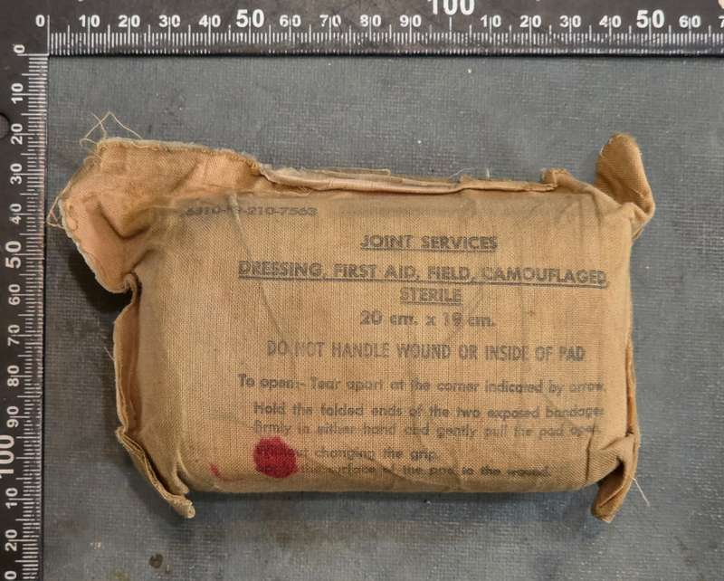 Unopened Post WW2 British Joint Services Camo First Aid Field Dressing