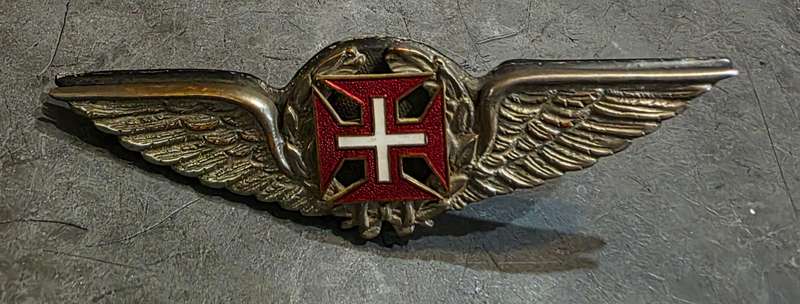 PORTUGUESE VINTAGE TAP AIRLINES  PILOTS WING BUMPER BADGE