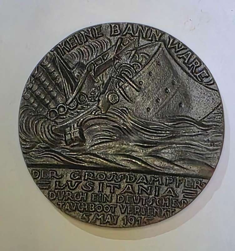 WW1.British Lusitania Medal In Box With Leaflet