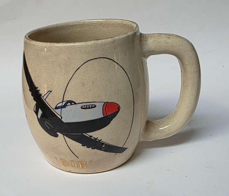 KOREA WAR. South Africa. SAAF 2 Squadron Mustang Mug Named  To BOB