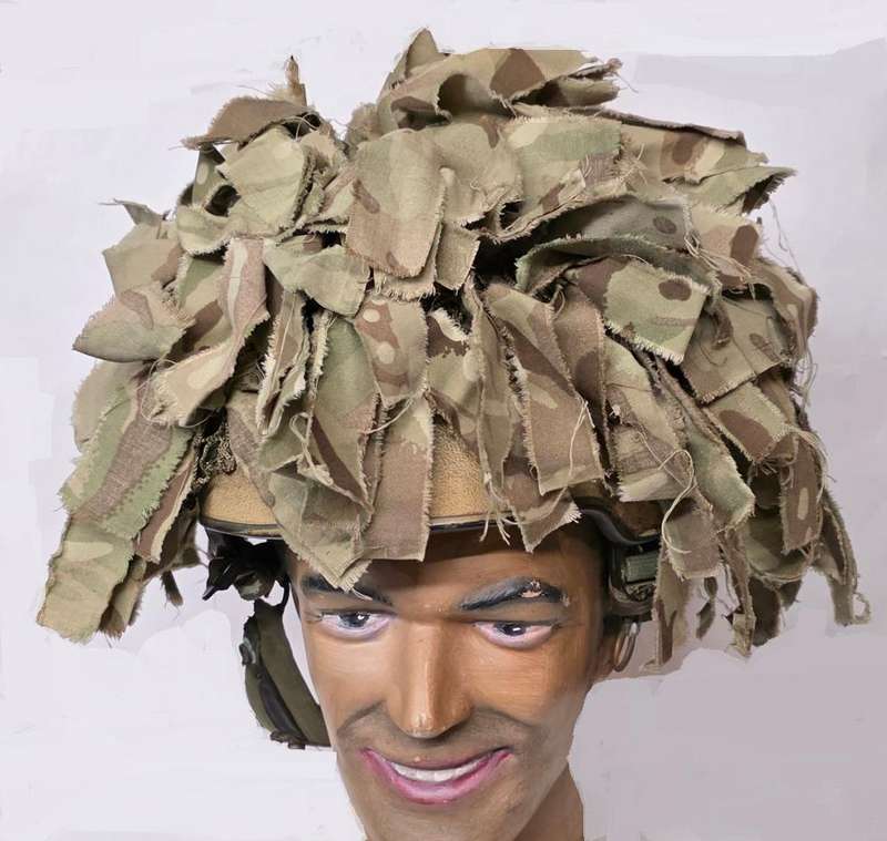 British Army Kevlar Helmet With Scrim, Afghanistan War