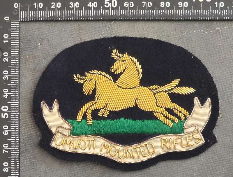 WW2 UMVOTI MOUNTED RIFLES BLAZER BADGE
