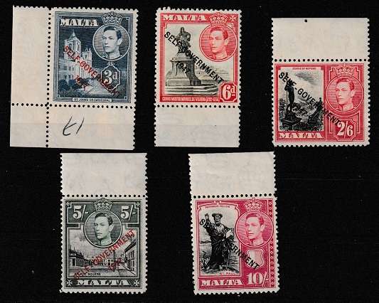 MALTA 1947 OVERPRINTED SELF-GOVERNMENT     MNH