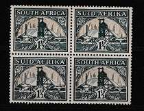 UNION OF S.A.  SPOT ON BACK OF ONE STAMP.  SACC 57C  FLAG ON CHIMNEY