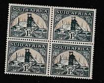 UNION OF S.A.   TOP 2 STAMPS HAVE HINGE MARKS.  SACC57C   BROKEN CHIMNEY
