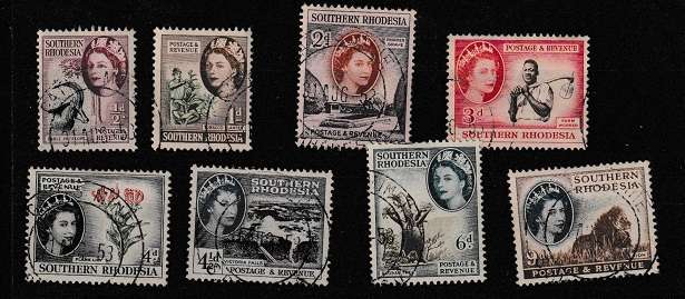 SOUTHERN RHODESIA  PART SET USED. 1953   SACC 80/87