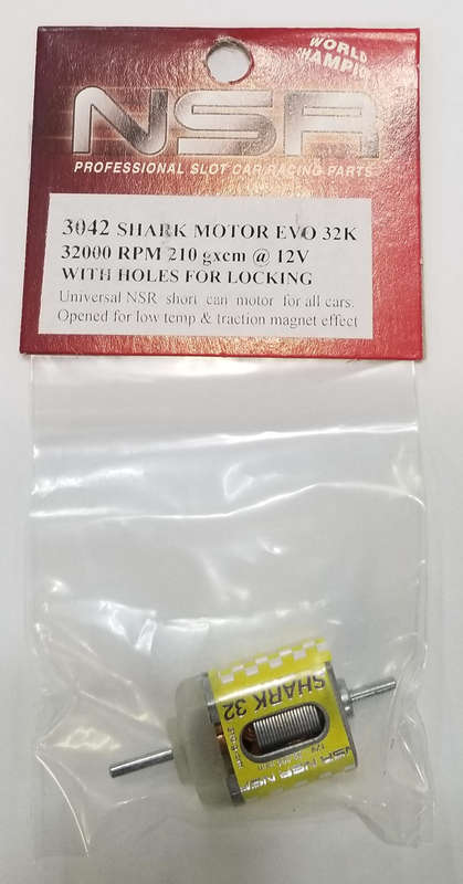 Scalextric NSR Shark 32000 rpm motor dual shaft short can 3042  1/32 SLOT