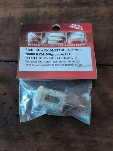 Scalextric NSR Shark 28000 rpm motor dual shaft short can 3046 1/32 SLOT