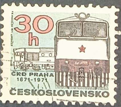 Czechoslovakia 1971 The 100th Anniversary of Prague C.K.D. Locomotive Works 30h used