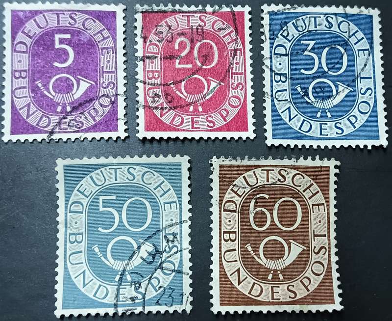 Germany 1951 New Daily Stamps part set used