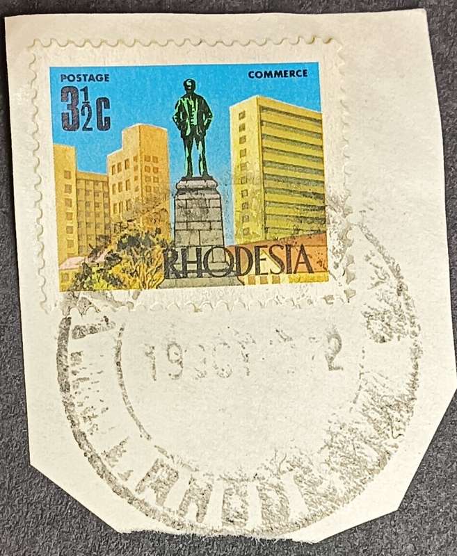 Rhodesia 1970 Industrial Development and Views of the Country 31/2c used on piece