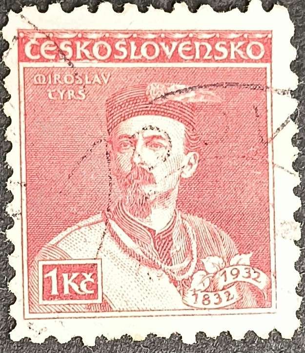 Czechoslovakia 1932 The 100th Anniversary of the Birth of Miroslav Tyrsh(1832-1884) 1Kc used