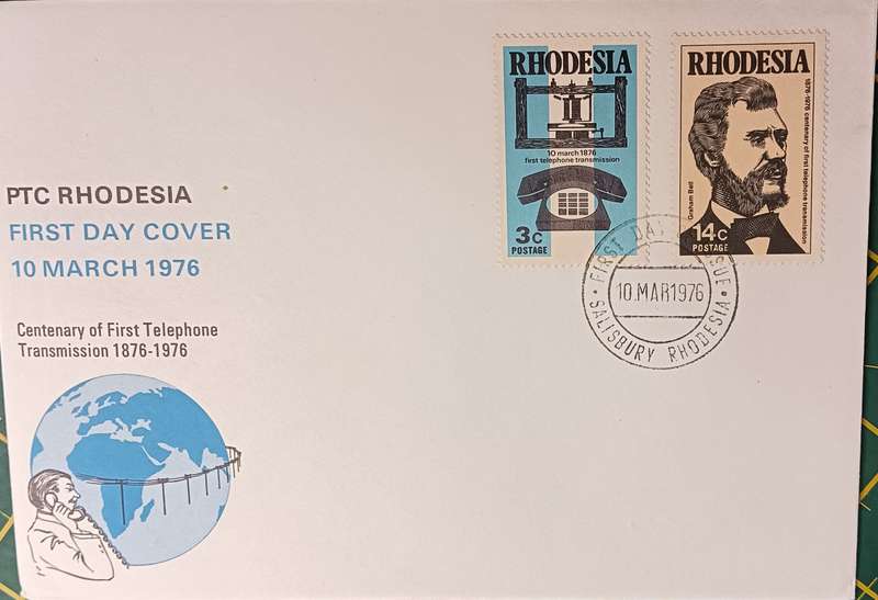Rhodesia FDC 1975 Centenary first telephone transmission
