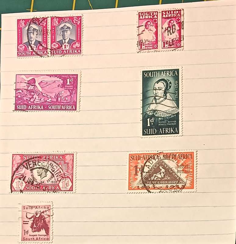 Union of South Africa mounted on piece 1930-1945
