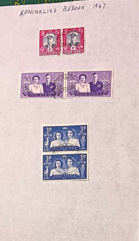Union of South Africa 1947 Roal Visit mounted on page