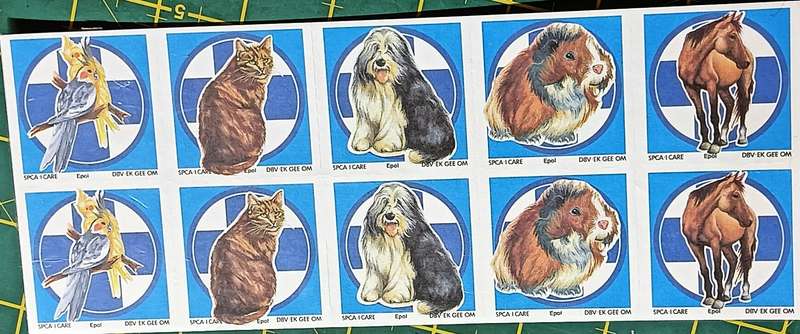 RSA Cinderella stamps SPCA I Care