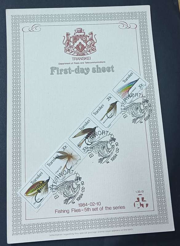 Transkei 1984 First-day Sheet 1.33.13 Fishing Flies 5th series