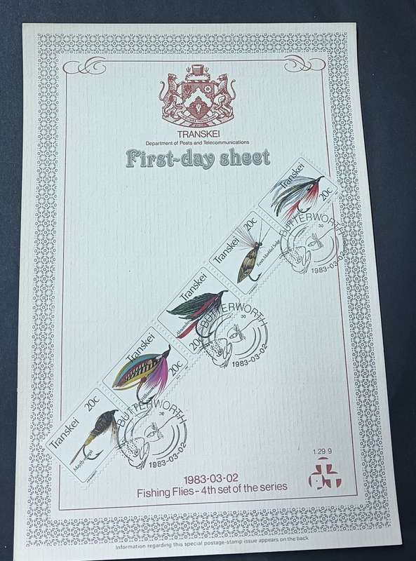Transkei 1983 First-day Sheet 1.29.9 Fishing Flies 4th series