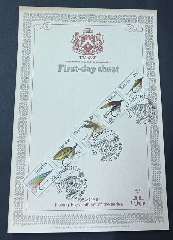 Transkei 1984 First-day Sheet 1.33.13 Fishing Flies 5th series
