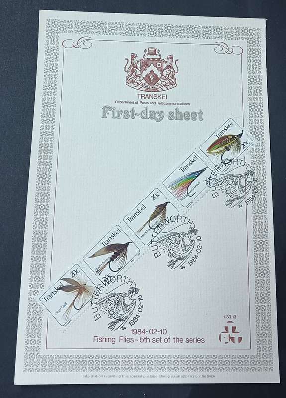 Transkei 1984 First-day Sheet 1.33.13 Fishing Flies 5th series
