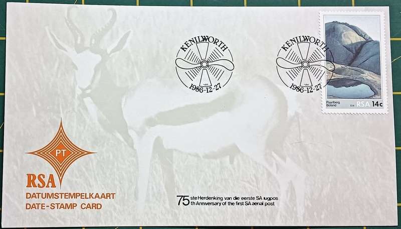 RSA 1986 Date-Stamp Card Kenilworth