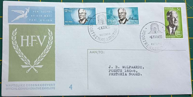 RSA 1966 Verwoerd Commemoration FDC 4