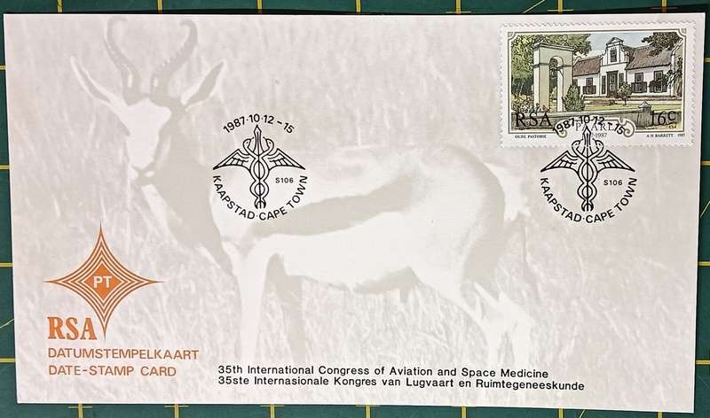 RSA 1987 Date-Stamp Card 35th Int. Congress of Aviation and Space Medicine
