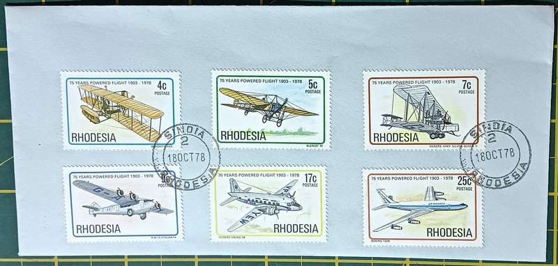 Rhodesia 1978 Fight set on envelope First Day Cancellation
