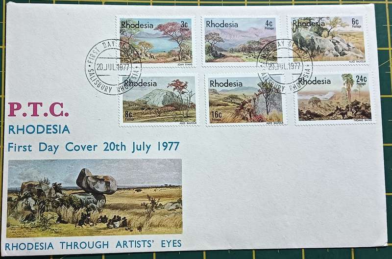 Rhodesia 1977 FDC Rhodesia Trough Artist's Eyes