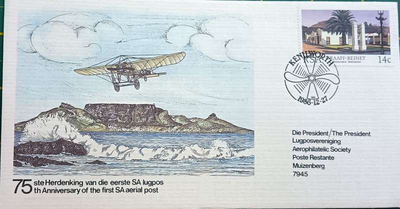RSA 1986 75th Anniversary of the SA Aerial Post Commemorative Cover