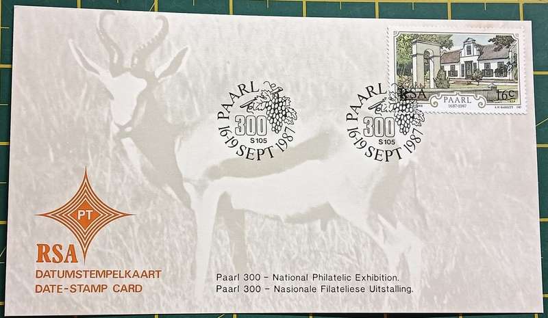 RSA 1987 Date Stamp Card National Philatelic Exhibition