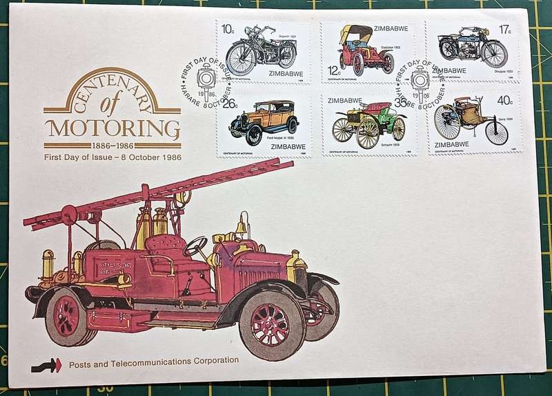 Zimbabwe 1986 FDC Centenary of Motoring