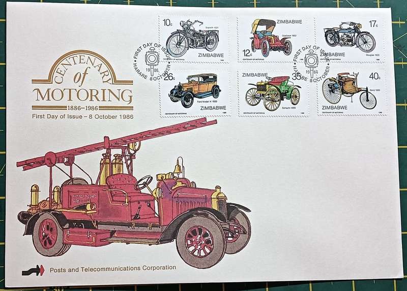 Zimbabwe 1986 FDC Centenary of Motoring