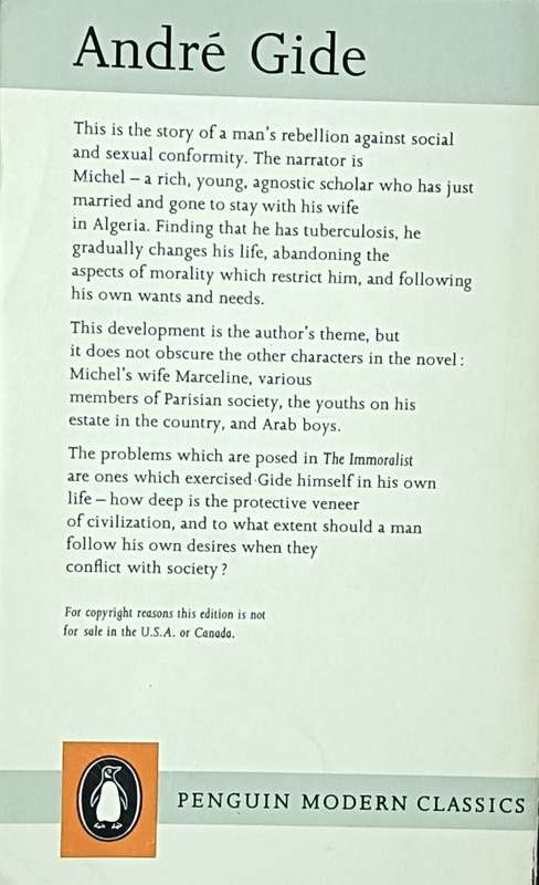 The Immoralist - Andre Gide - Softcover - 159 pages