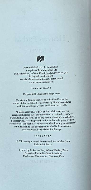 Heaven Forbid - Christopher Hope - Hardcover