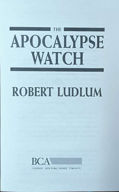 The Apocalypse Watch - Robert Ludlum - Hardcover