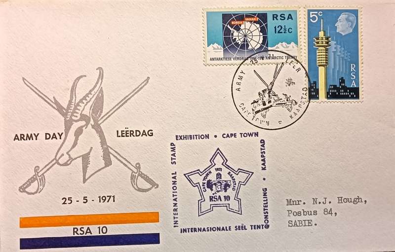 RSA 1971 FDC Army Day 25.5.1971 Cape Town Military Cancellation